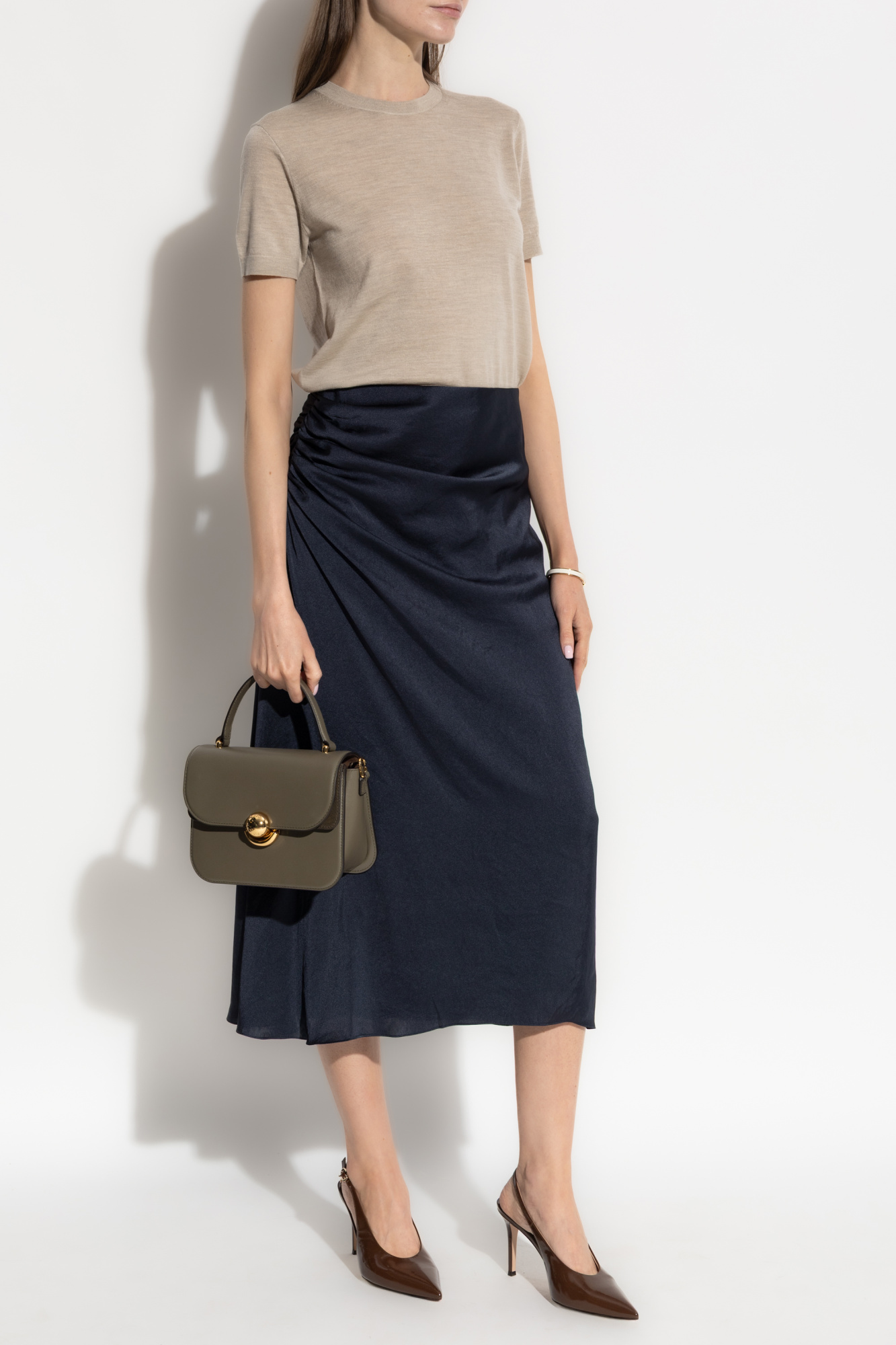 スカート THEORY Woman Skirt Blue O0801304 G4K Theory Skirt with satin finish | Women's Clothing | Vitkac